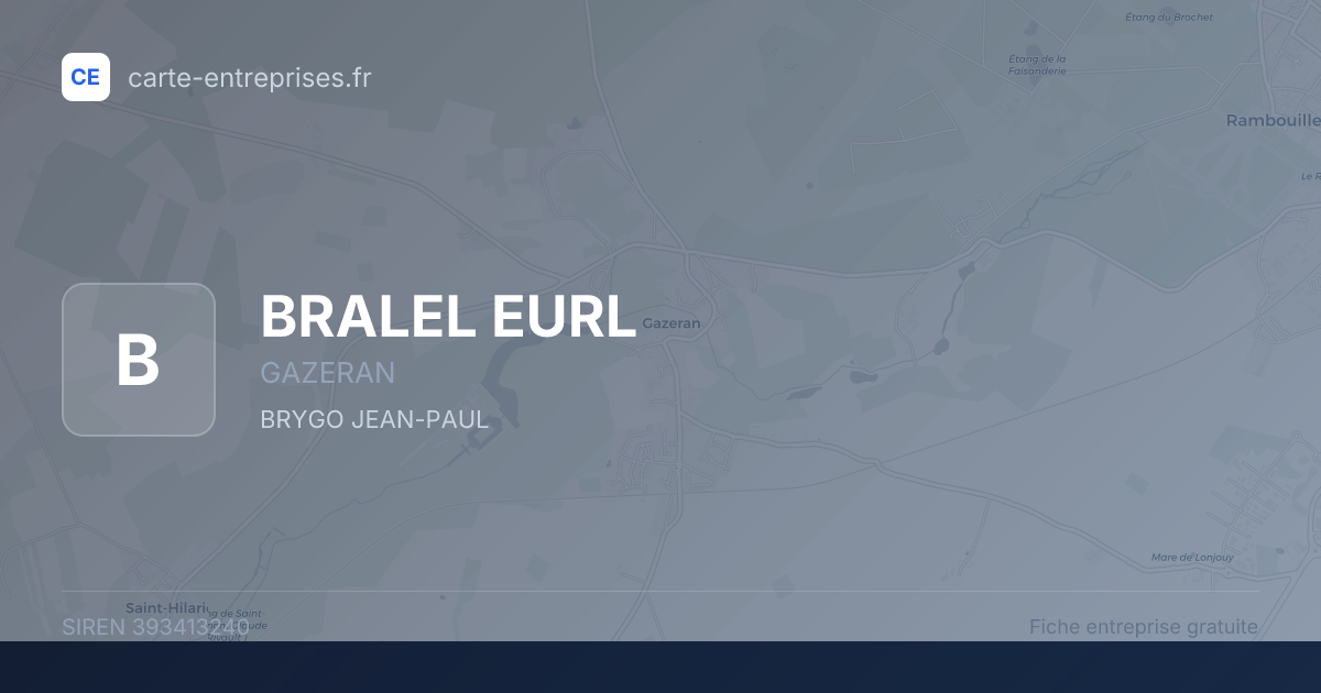 BRALEL EURL — 393413240 — fiche entreprise