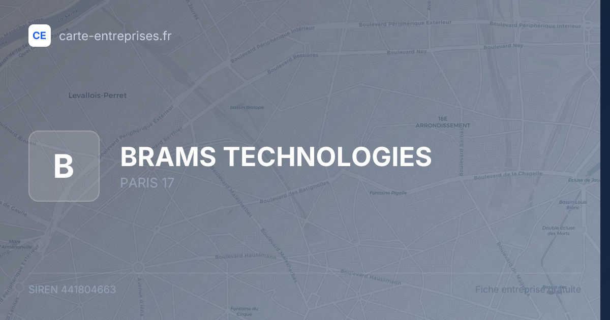 BRAMS TECHNOLOGIES — 441804663 — fiche entreprise