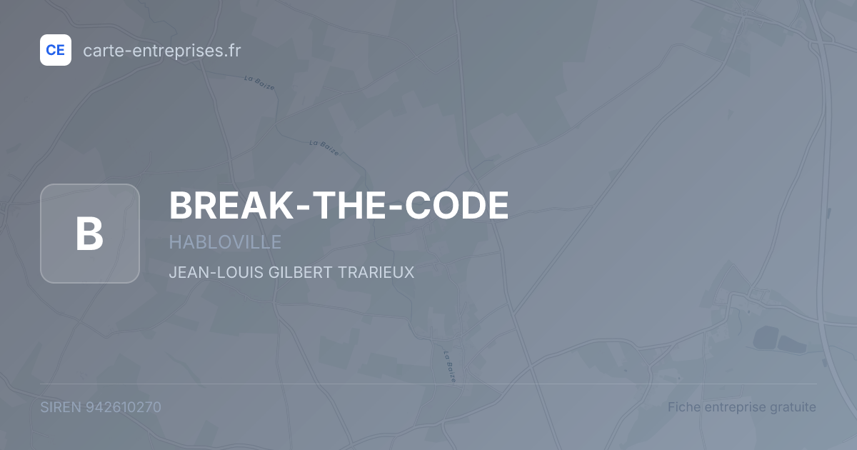 BREAK-THE-CODE — 942610270 — fiche entreprise