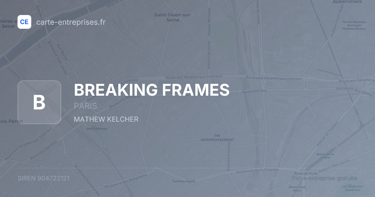 BREAKING FRAMES — 904722121 — fiche entreprise