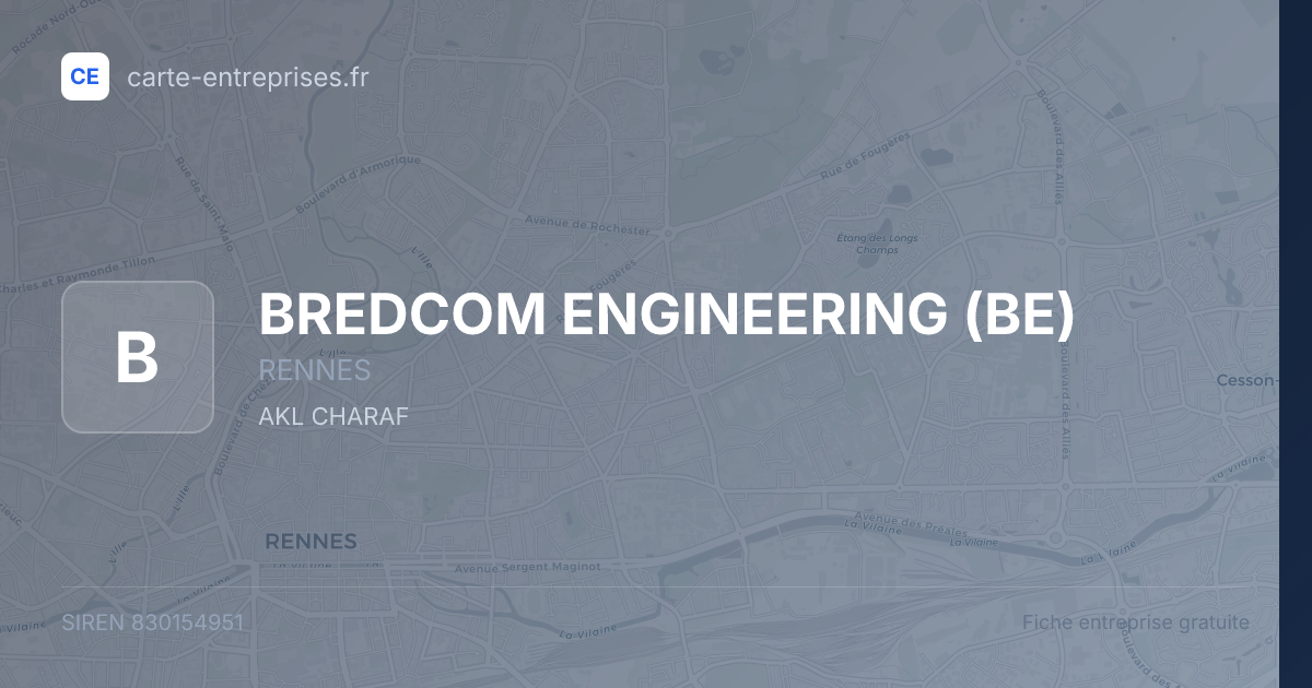 BREDCOM ENGINEERING (BE) — 830154951 — fiche entreprise