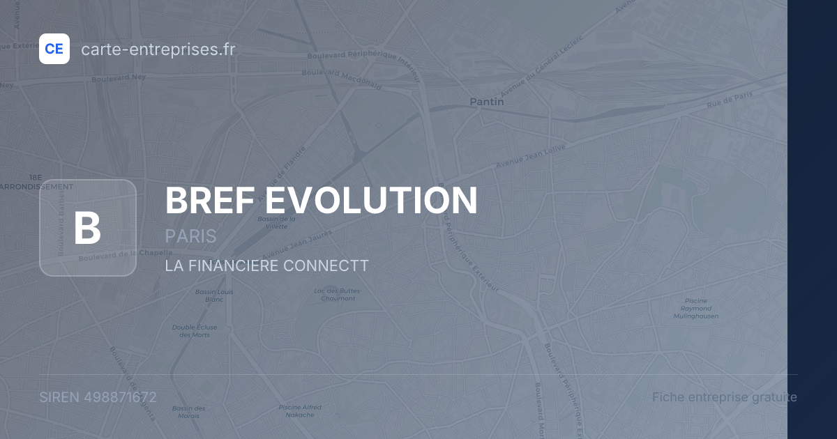 BREF EVOLUTION — 498871672 — fiche entreprise