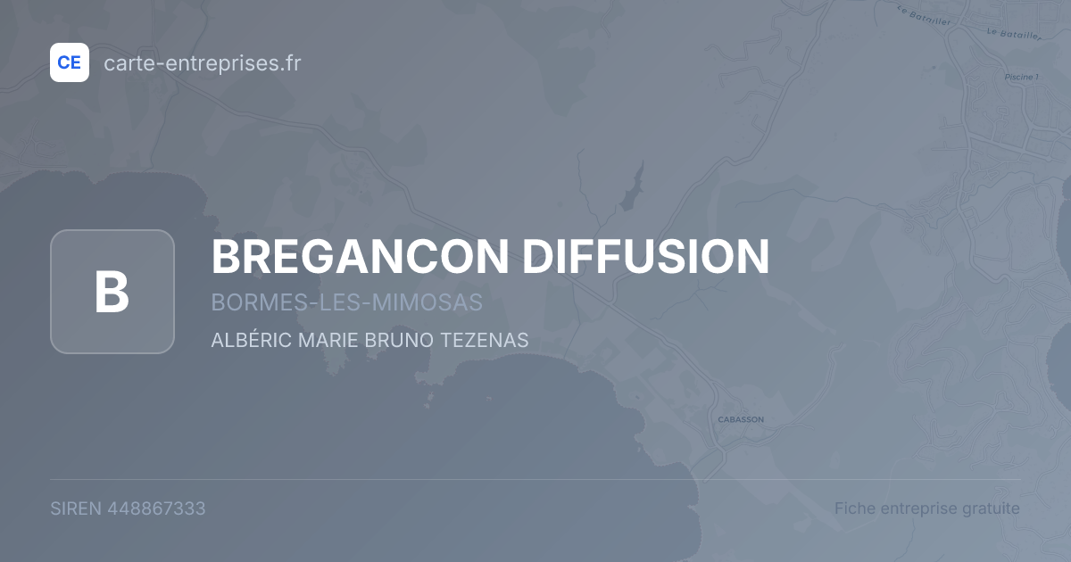 BREGANCON DIFFUSION — 448867333 — fiche entreprise