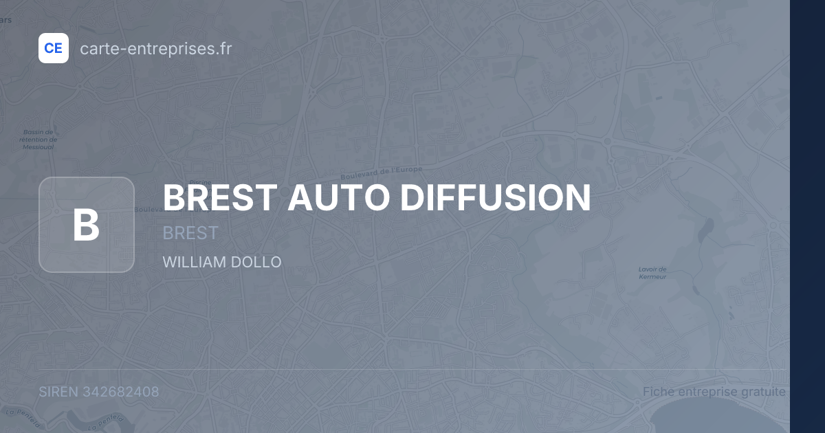 BREST AUTO DIFFUSION — 342682408 — fiche entreprise