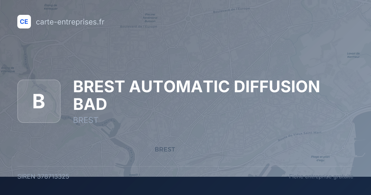 BREST AUTOMATIC DIFFUSION BAD — 378713325 — fiche entreprise
