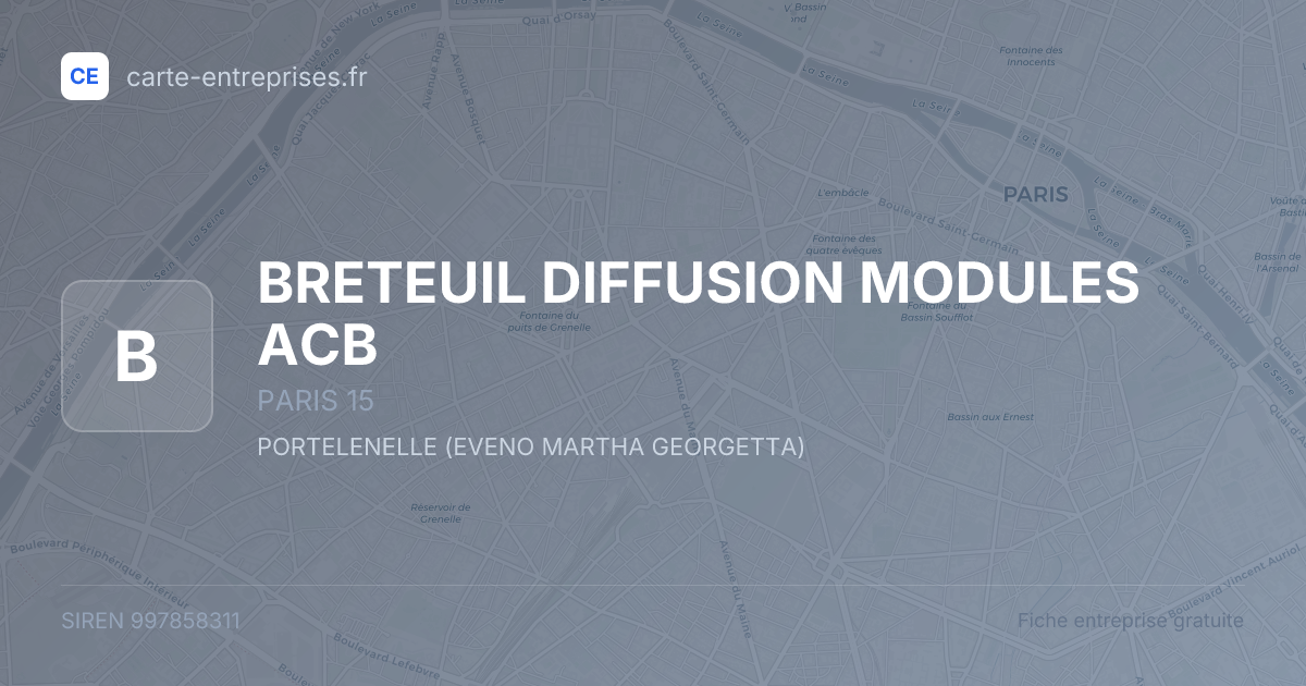 BRETEUIL DIFFUSION MODULES ACB — 997858311 — fiche entreprise