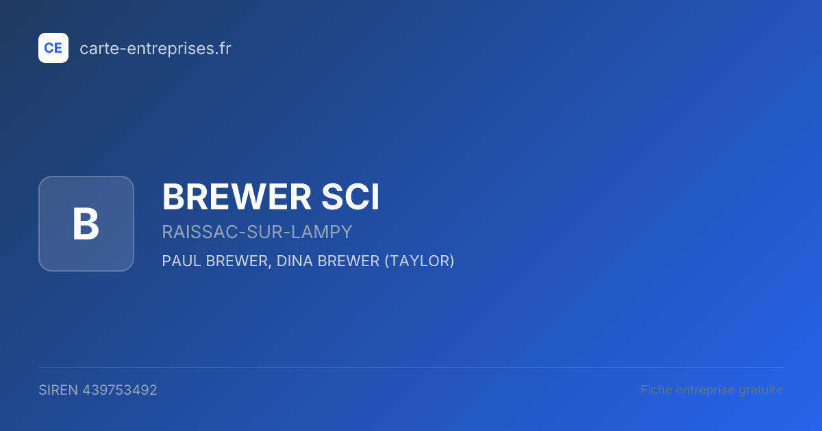 BREWER SCI — 439753492 — fiche entreprise