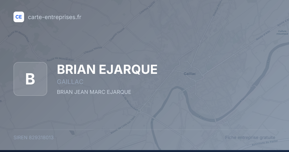 BRIAN EJARQUE — 829318013 — fiche entreprise
