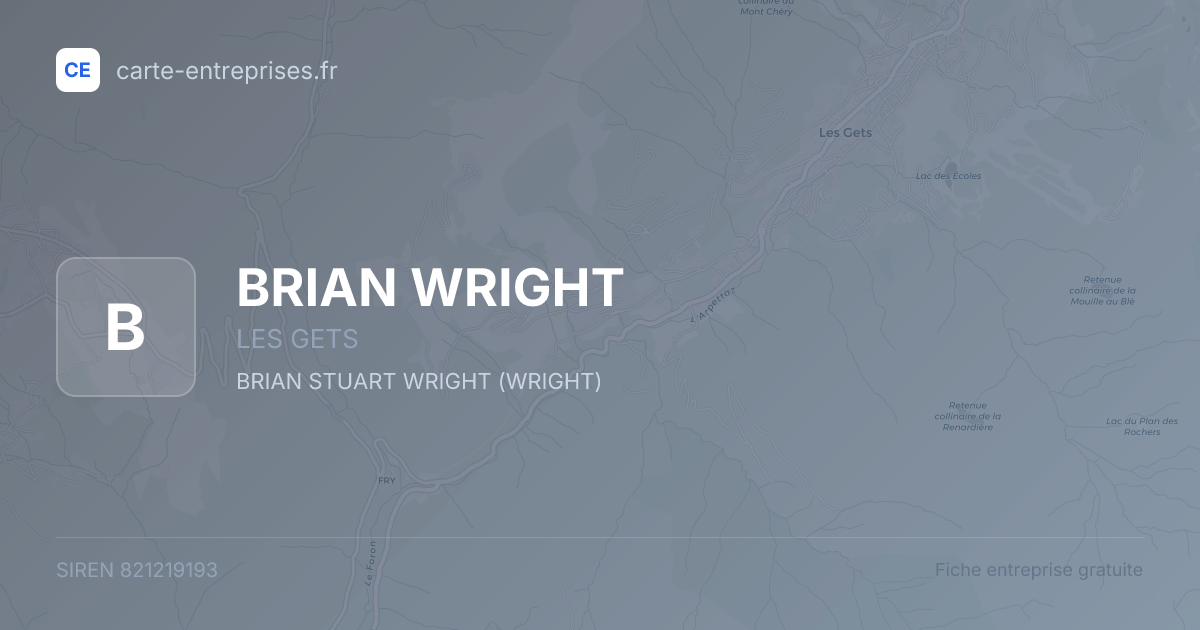 BRIAN WRIGHT — 821219193 — fiche entreprise