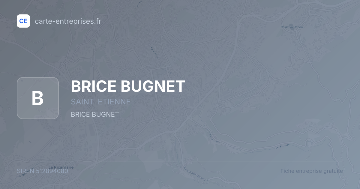 BRICE BUGNET — 512894080 — fiche entreprise