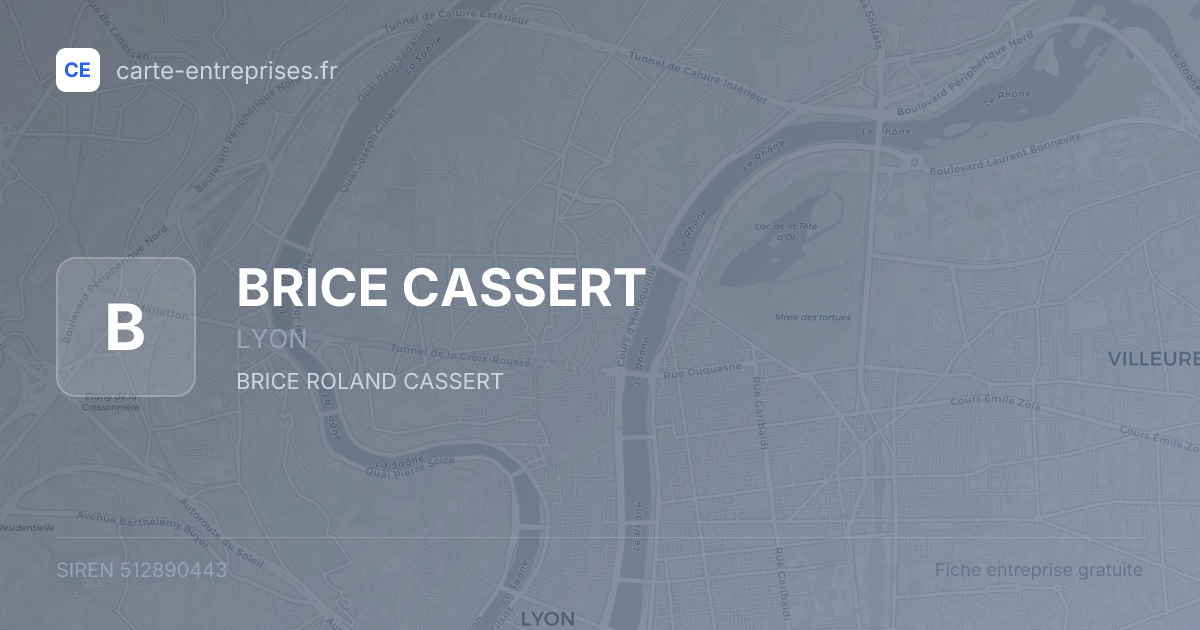BRICE CASSERT — 512890443 — fiche entreprise