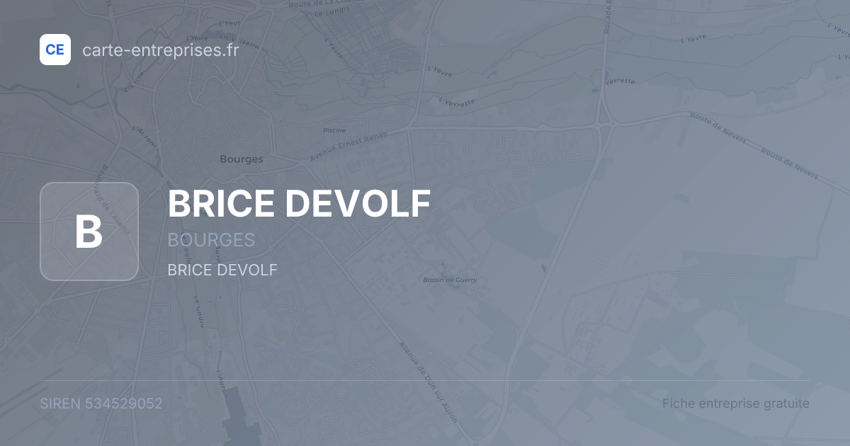 BRICE DEVOLF — 534529052 — fiche entreprise