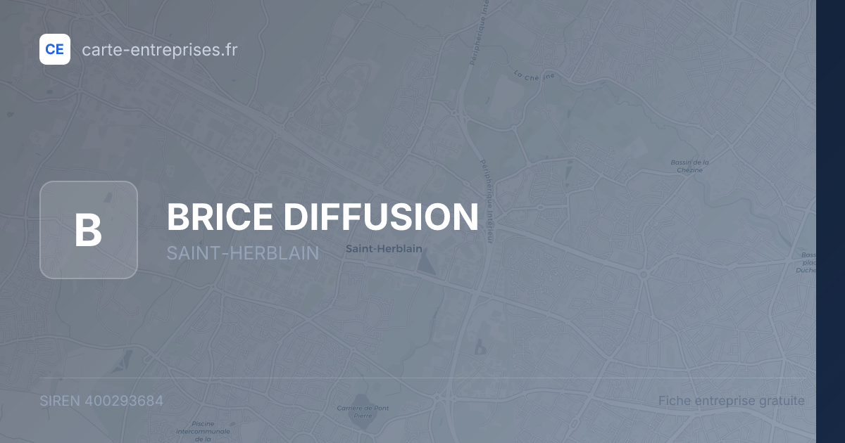 BRICE DIFFUSION — 400293684 — fiche entreprise