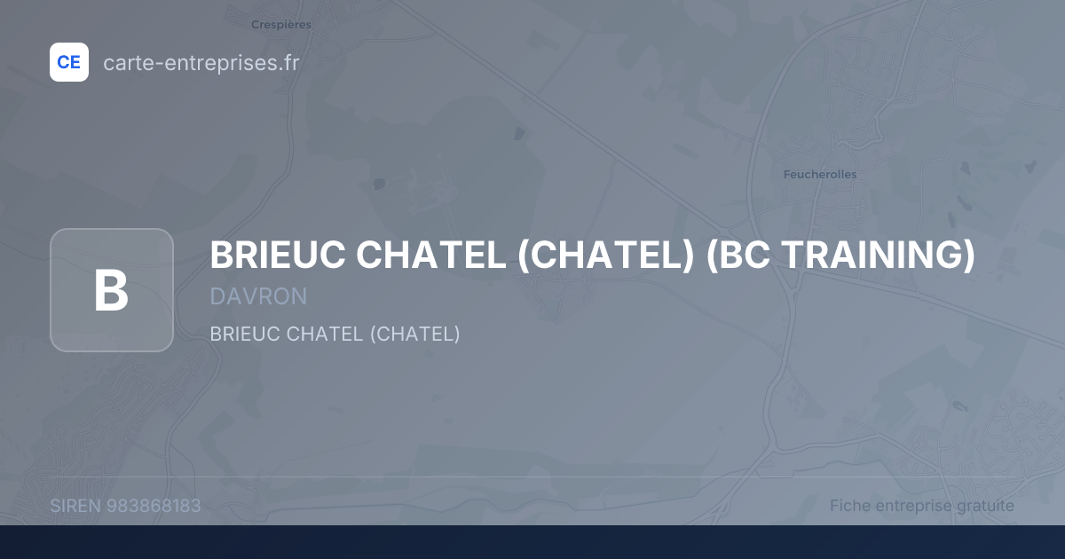 BRIEUC CHATEL (CHATEL) (BC TRAINING) — 983868183 — fiche entreprise