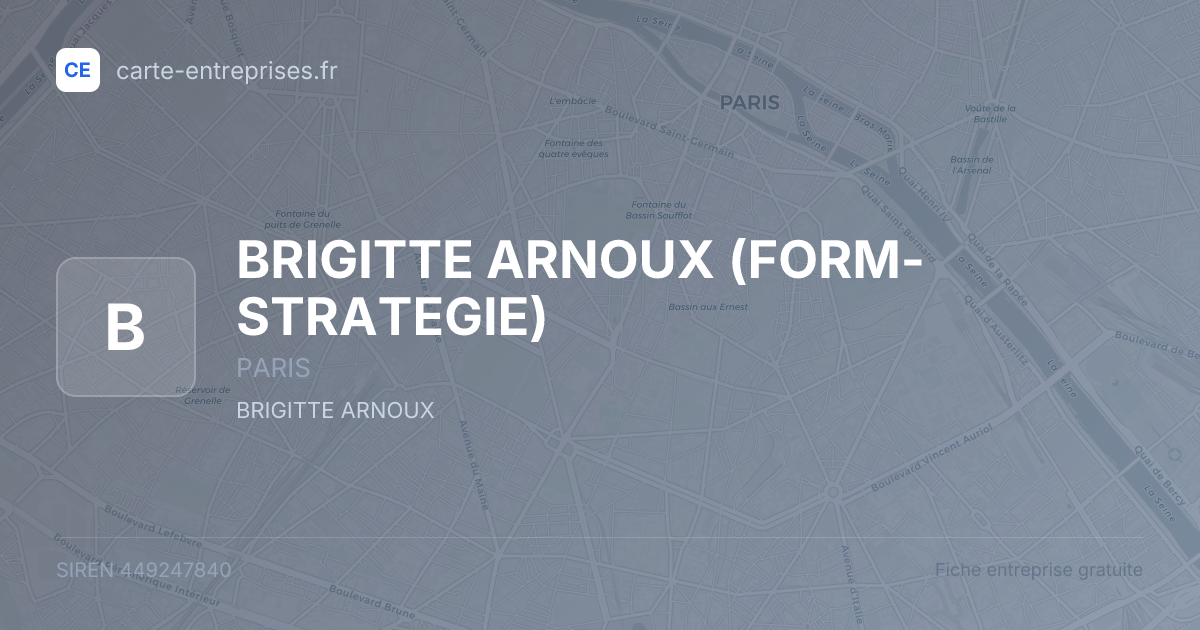 BRIGITTE ARNOUX (FORM-STRATEGIE) — 449247840 — fiche entreprise