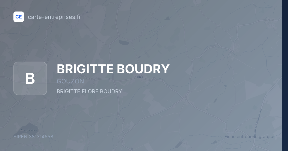 BRIGITTE BOUDRY — 381314558 — fiche entreprise