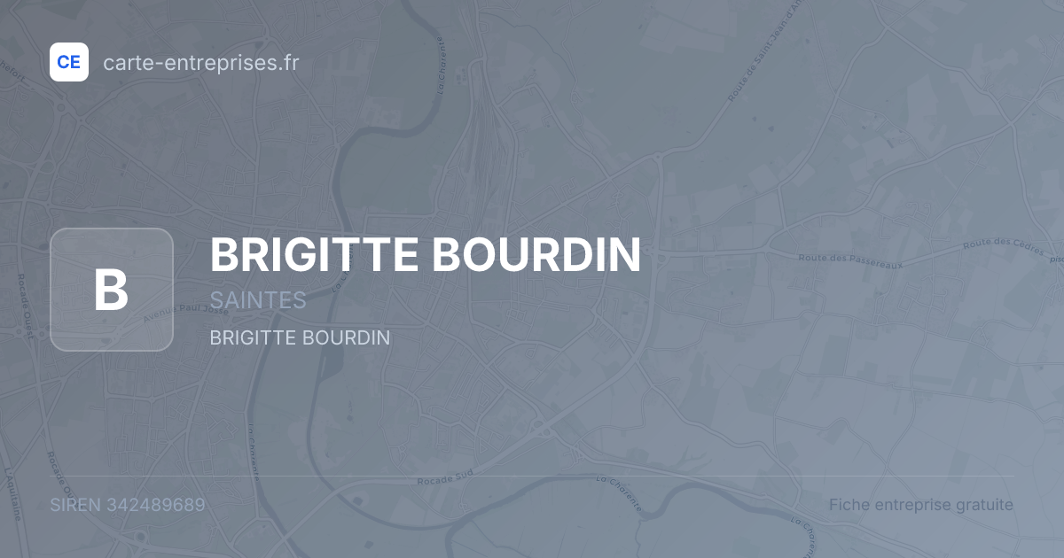 BRIGITTE BOURDIN — 342489689 — fiche entreprise