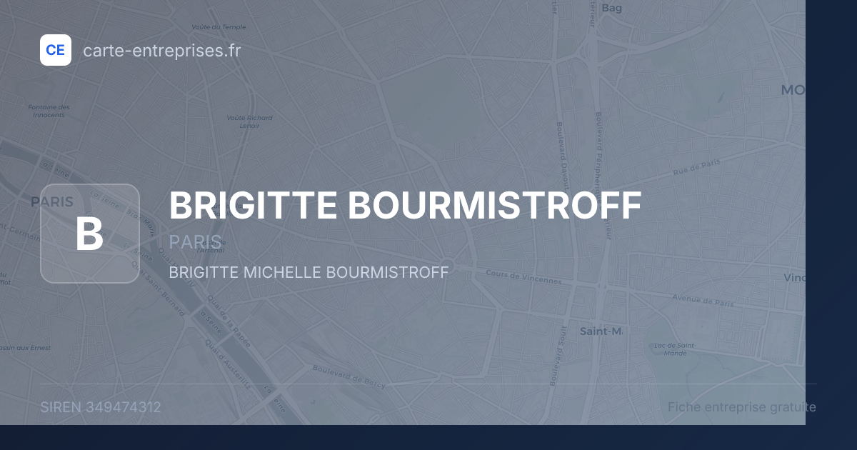 BRIGITTE BOURMISTROFF — 349474312 — fiche entreprise