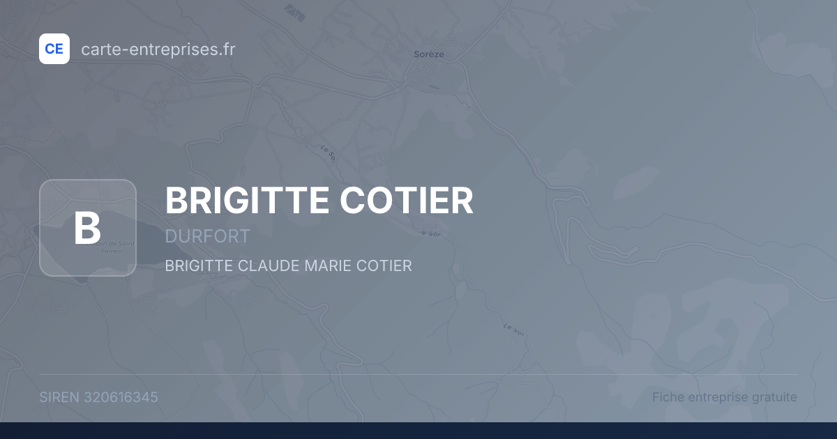 BRIGITTE COTIER — 320616345 — fiche entreprise
