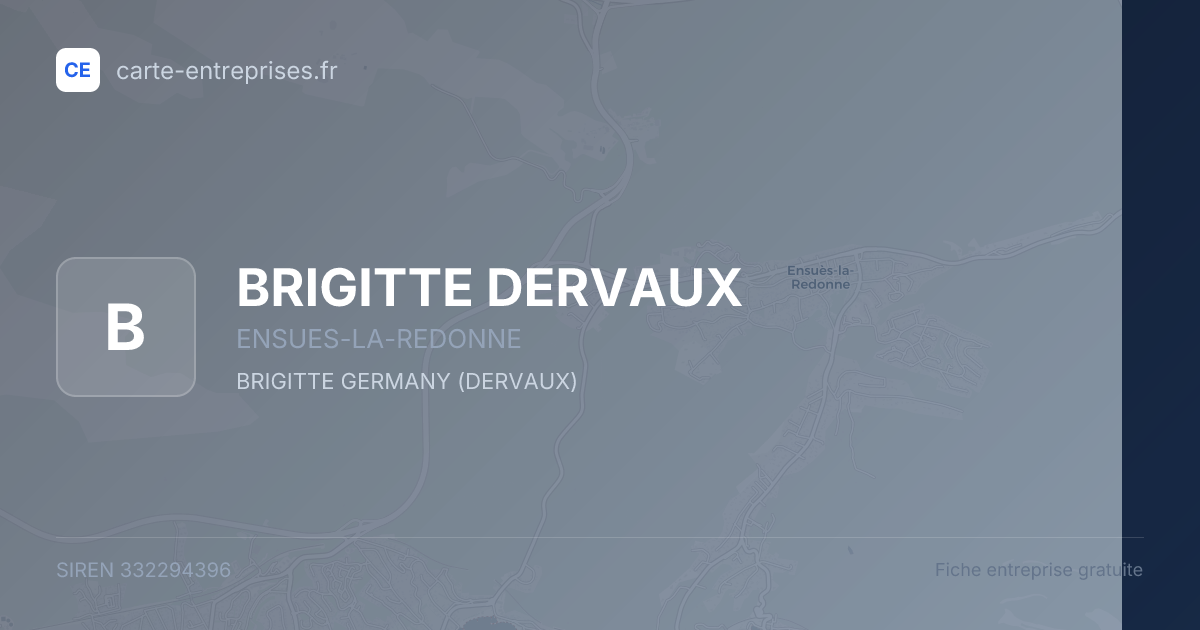 BRIGITTE DERVAUX — 332294396 — fiche entreprise