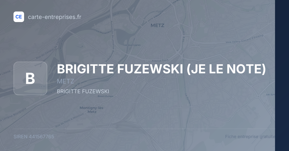 BRIGITTE FUZEWSKI (JE LE NOTE) — 441567765 — fiche entreprise