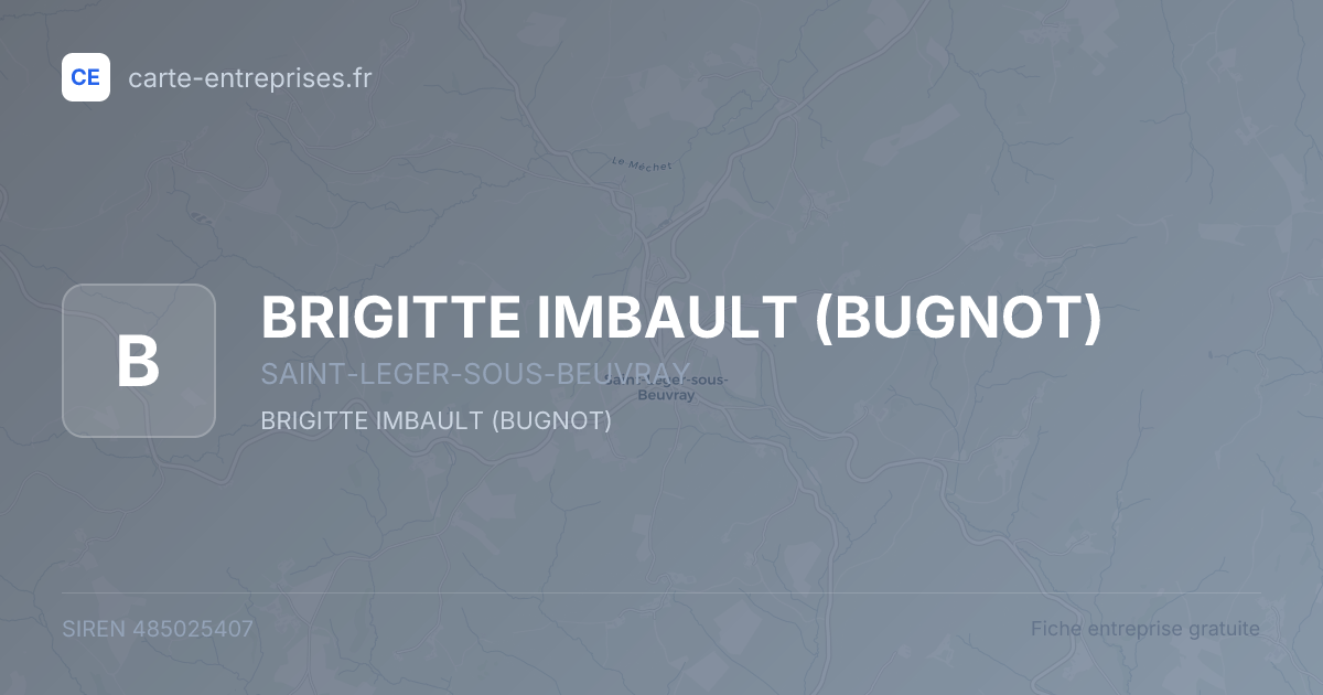 BRIGITTE IMBAULT (BUGNOT) — 485025407 — fiche entreprise