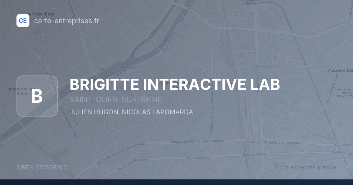BRIGITTE INTERACTIVE LAB — 877608703 — fiche entreprise
