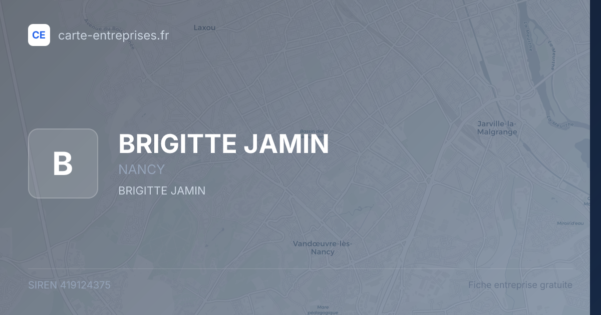 BRIGITTE JAMIN — 419124375 — fiche entreprise