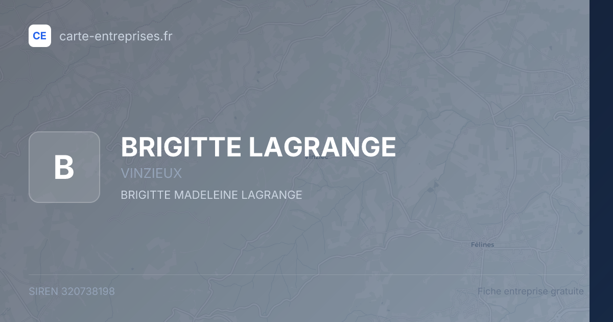 BRIGITTE LAGRANGE — 320738198 — fiche entreprise