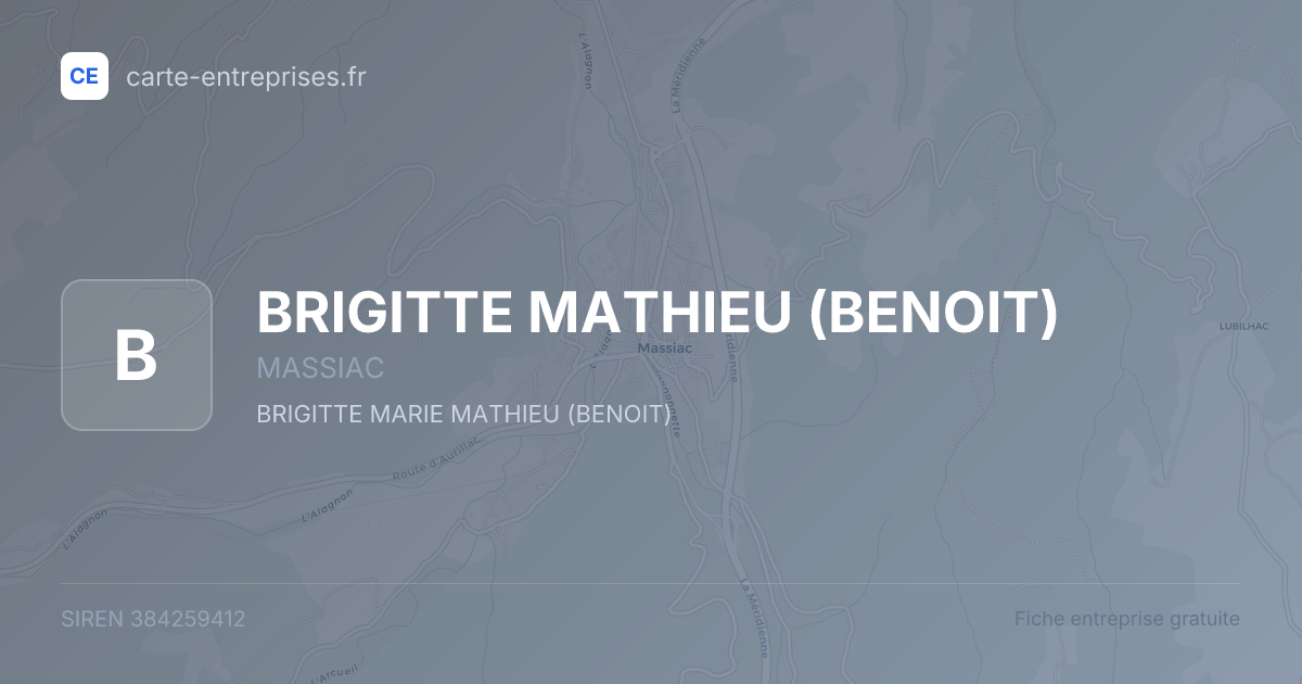 BRIGITTE MATHIEU (BENOIT) — 384259412 — fiche entreprise