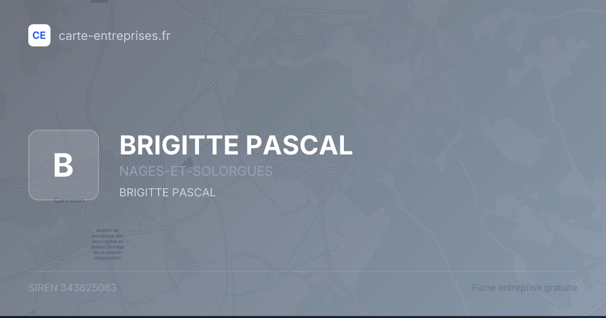 BRIGITTE PASCAL — 343825063 — fiche entreprise