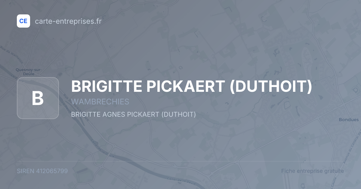 BRIGITTE PICKAERT (DUTHOIT) — 412065799 — fiche entreprise