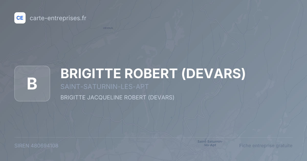 BRIGITTE ROBERT (DEVARS) — 480694108 — fiche entreprise