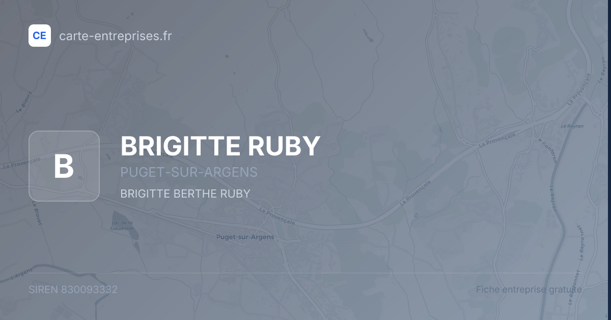 BRIGITTE RUBY — 830093332 — fiche entreprise