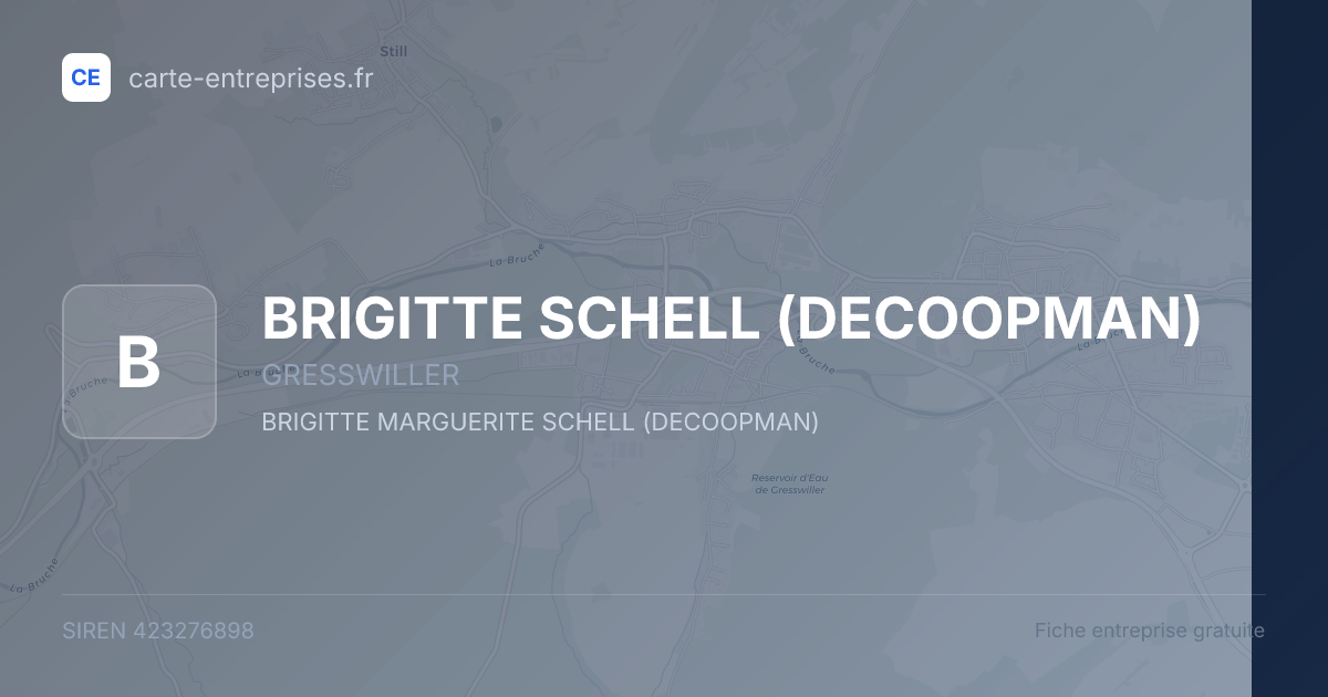 BRIGITTE SCHELL (DECOOPMAN) — 423276898 — fiche entreprise