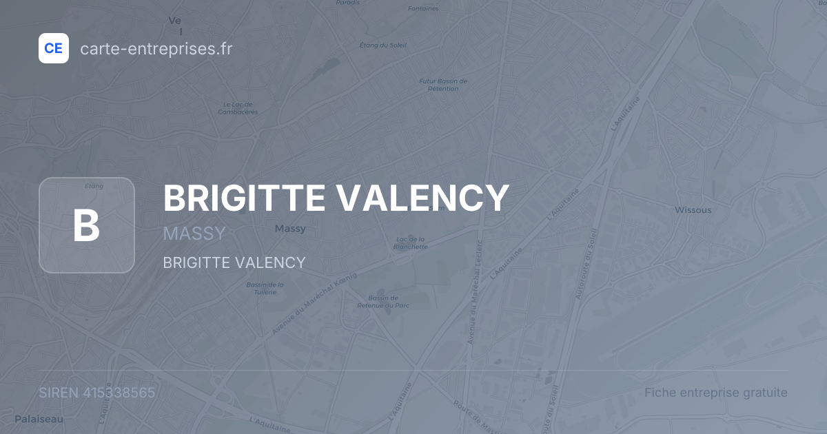 BRIGITTE VALENCY — 415338565 — fiche entreprise