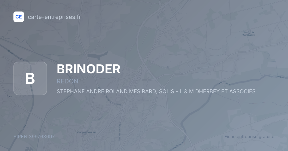 BRINODER — 399763697 — fiche entreprise