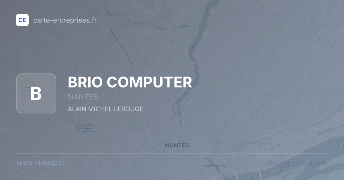 BRIO COMPUTER — 413583337 — fiche entreprise