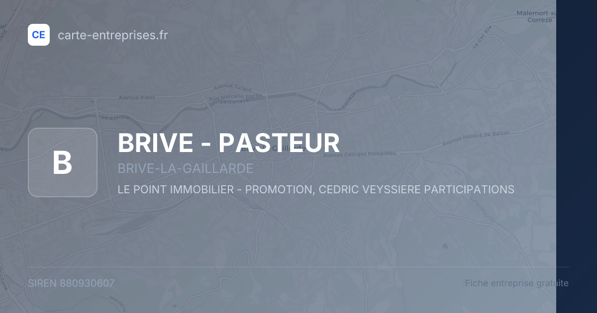 BRIVE - PASTEUR — 880930607 — fiche entreprise
