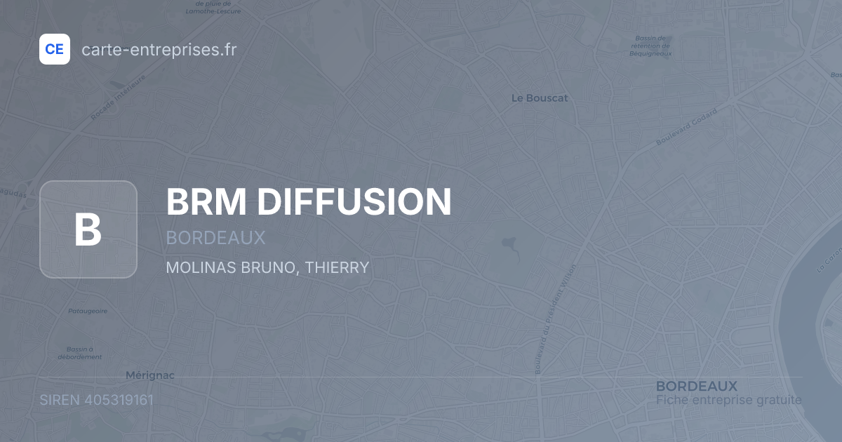 BRM DIFFUSION — 405319161 — fiche entreprise