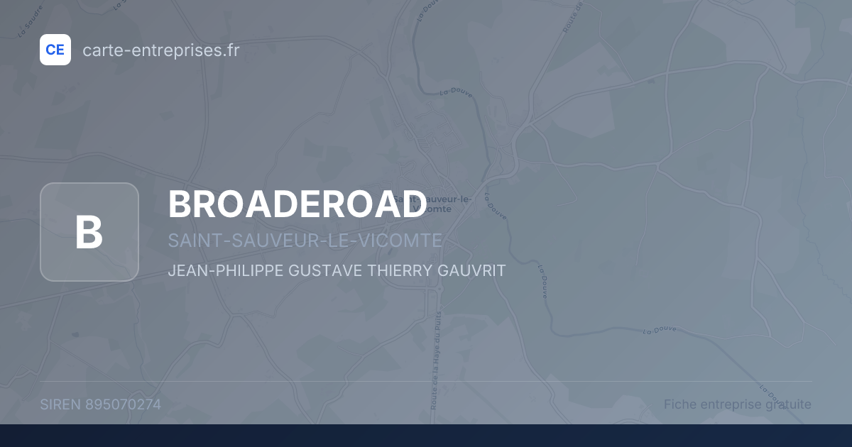 BROADEROAD — 895070274 — fiche entreprise