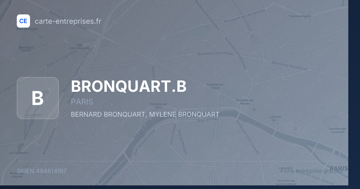 BRONQUART.B — 494614167 — fiche entreprise