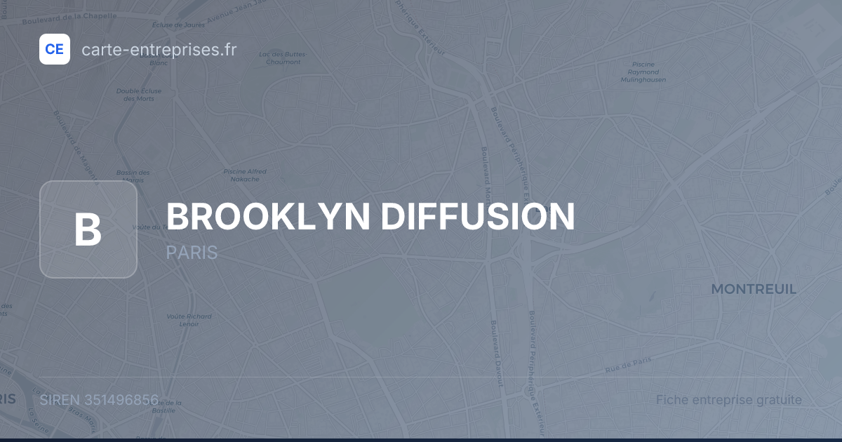 BROOKLYN DIFFUSION — 351496856 — fiche entreprise