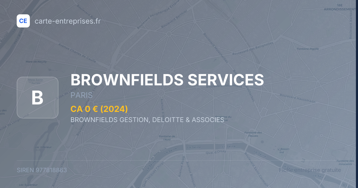 BROWNFIELDS SERVICES — 977818863 — fiche entreprise