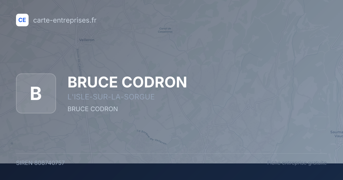 BRUCE CODRON — 808740757 — fiche entreprise
