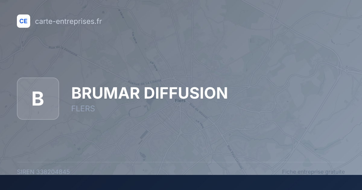 BRUMAR DIFFUSION — 338204845 — fiche entreprise
