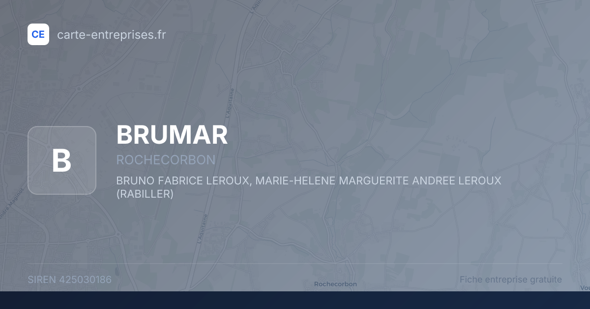 BRUMAR — 425030186 — fiche entreprise