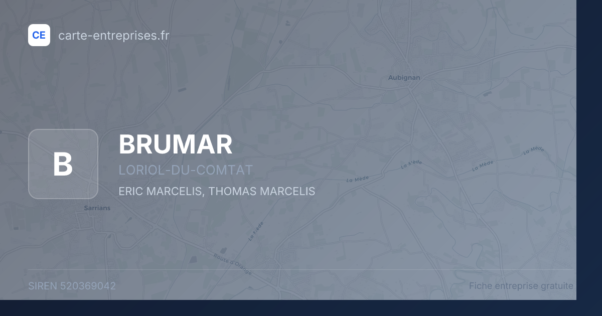 BRUMAR — 520369042 — fiche entreprise