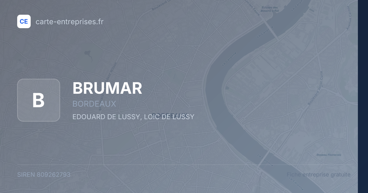 BRUMAR — 809262793 — fiche entreprise
