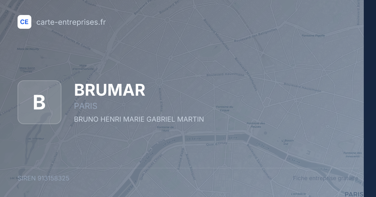 BRUMAR — 913158325 — fiche entreprise